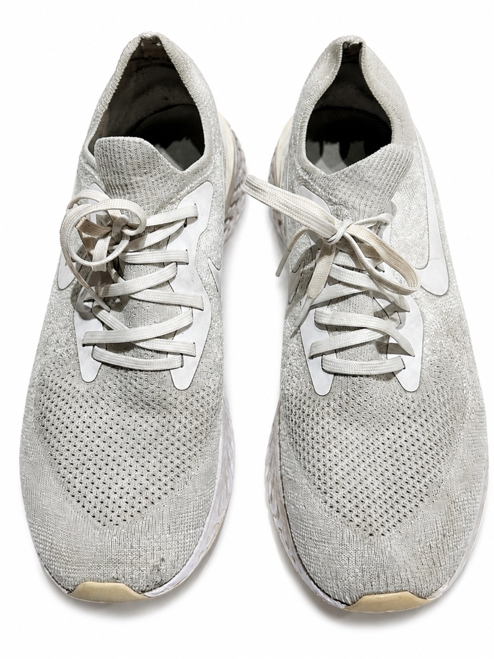 Nike Epic React Flyknit 2 sneakers light gray  Pure Platinum color way size 13